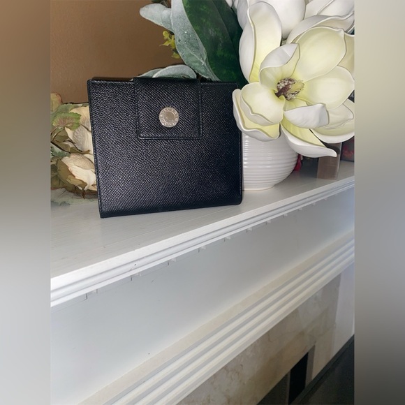 BVLGARI Black Leather Bifold Unisex Wallet